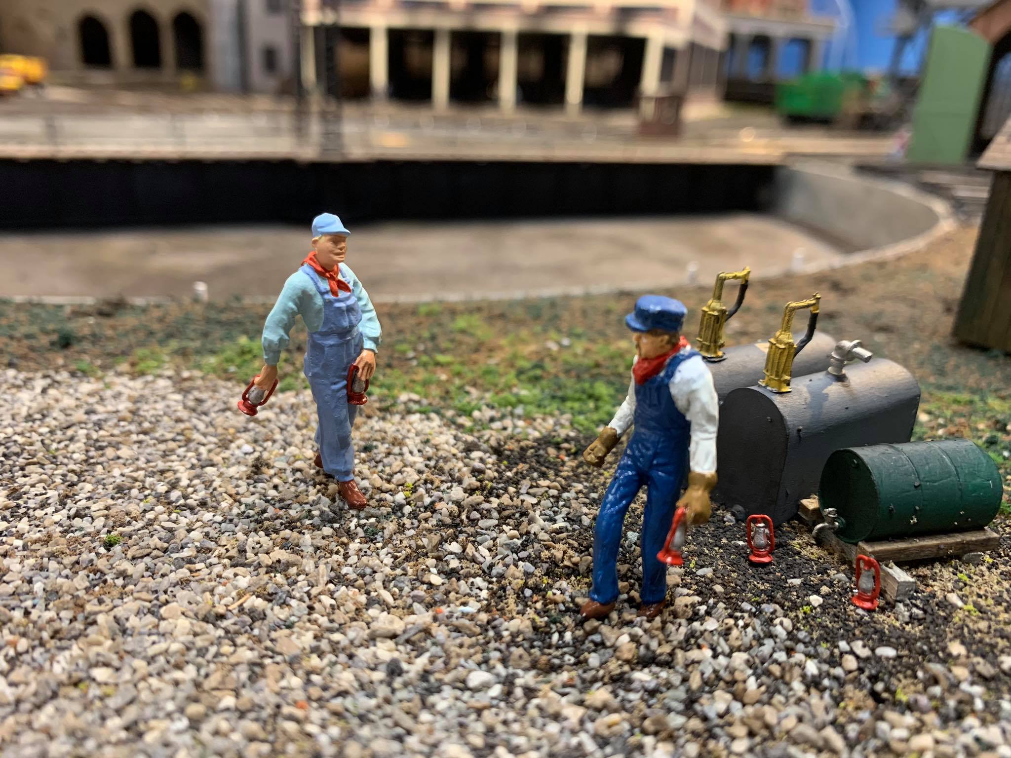 Yard workers scene — NLOE model train layout Levittown NY