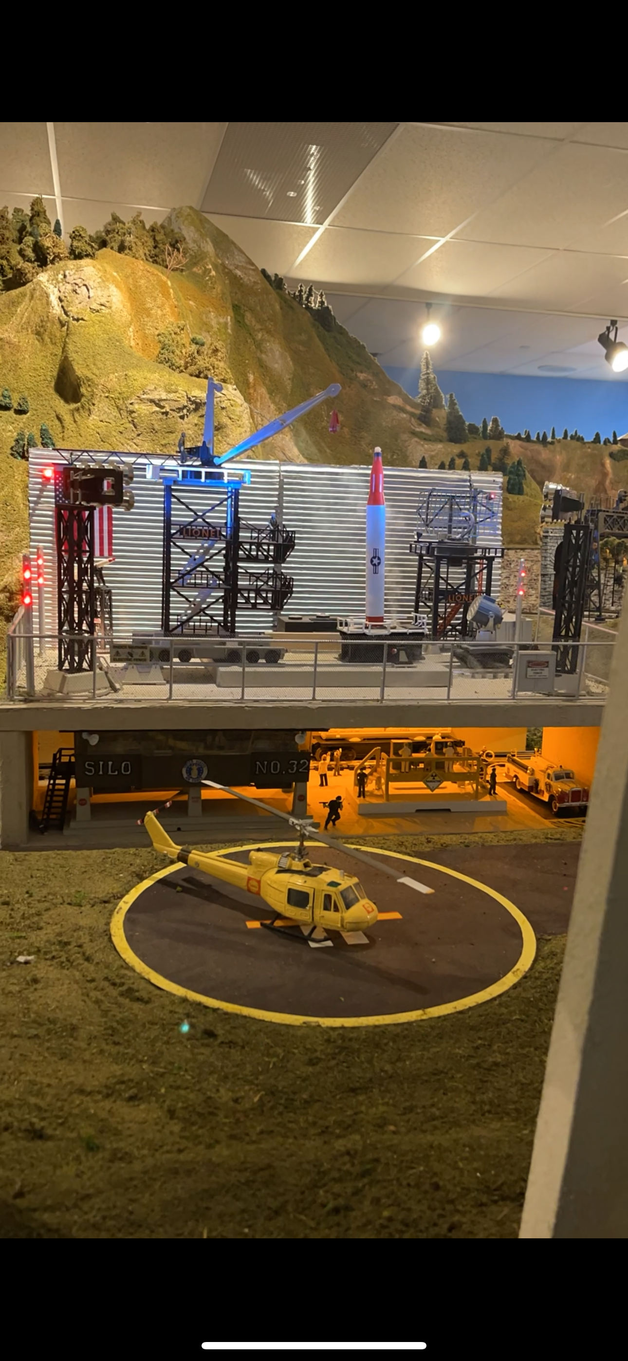 Missile launcher and silo on the NLOE layout — Nassau Lionel Operating Engineers
